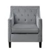 Ceylon Dark Gray Velvet Tufted Back Accent Chair by EVERGLADE HOME