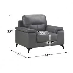 Argonne Dark Gray Leather Accent Chair by EVERGLADE HOME 12 Argonne Dark Gray Leather Accent Chair by EVERGLADE HOME -EVERGLADE HOME Shop dark gray everglade home accent chairs lx 9514dgy 1 1f 1000