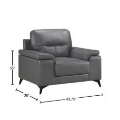 Argonne Dark Gray Leather Accent Chair by EVERGLADE HOME 9 Argonne Dark Gray Leather Accent Chair by EVERGLADE HOME -EVERGLADE HOME Shop dark gray everglade home accent chairs lx 9514dgy 1 40 1000