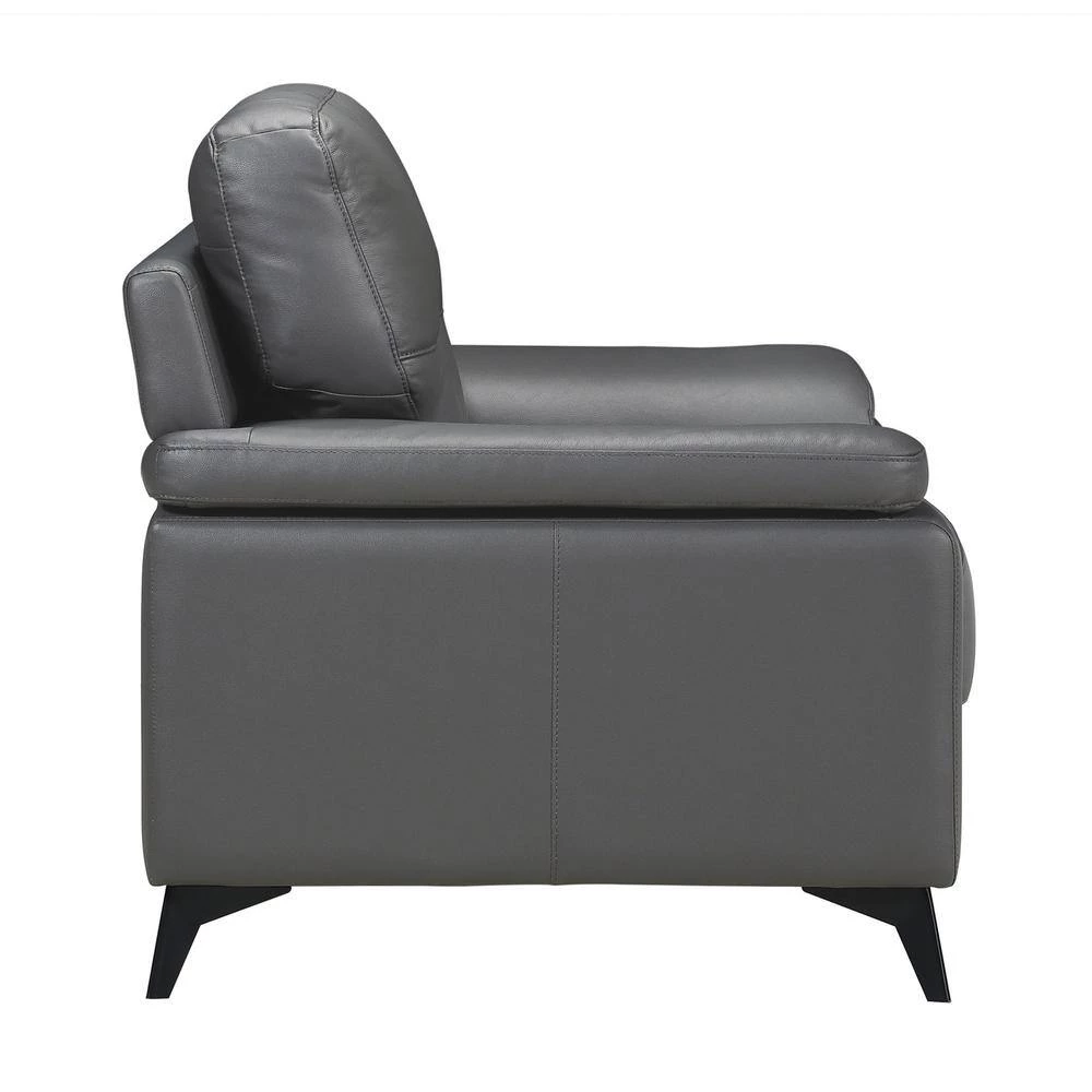 Argonne Dark Gray Leather Accent Chair by EVERGLADE HOME 2 Argonne Dark Gray Leather Accent Chair by EVERGLADE HOME - Image 2