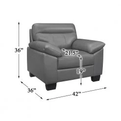 Metz Dark Gray Leather Accent Chair by EVERGLADE HOME 12 Metz Dark Gray Leather Accent Chair by EVERGLADE HOME -EVERGLADE HOME Shop dark gray everglade home accent chairs lx 9537dgy 1 1f 1000