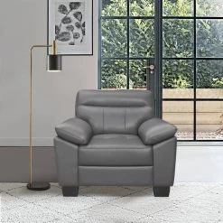 Metz Dark Gray Leather Accent Chair by EVERGLADE HOME 13 Metz Dark Gray Leather Accent Chair by EVERGLADE HOME -EVERGLADE HOME Shop dark gray everglade home accent chairs lx 9537dgy 1 31 1000