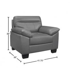 Metz Dark Gray Leather Accent Chair by EVERGLADE HOME 9 Metz Dark Gray Leather Accent Chair by EVERGLADE HOME -EVERGLADE HOME Shop dark gray everglade home accent chairs lx 9537dgy 1 40 1000