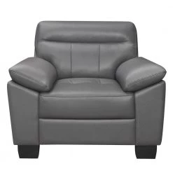 Metz Dark Gray Leather Accent Chair by EVERGLADE HOME