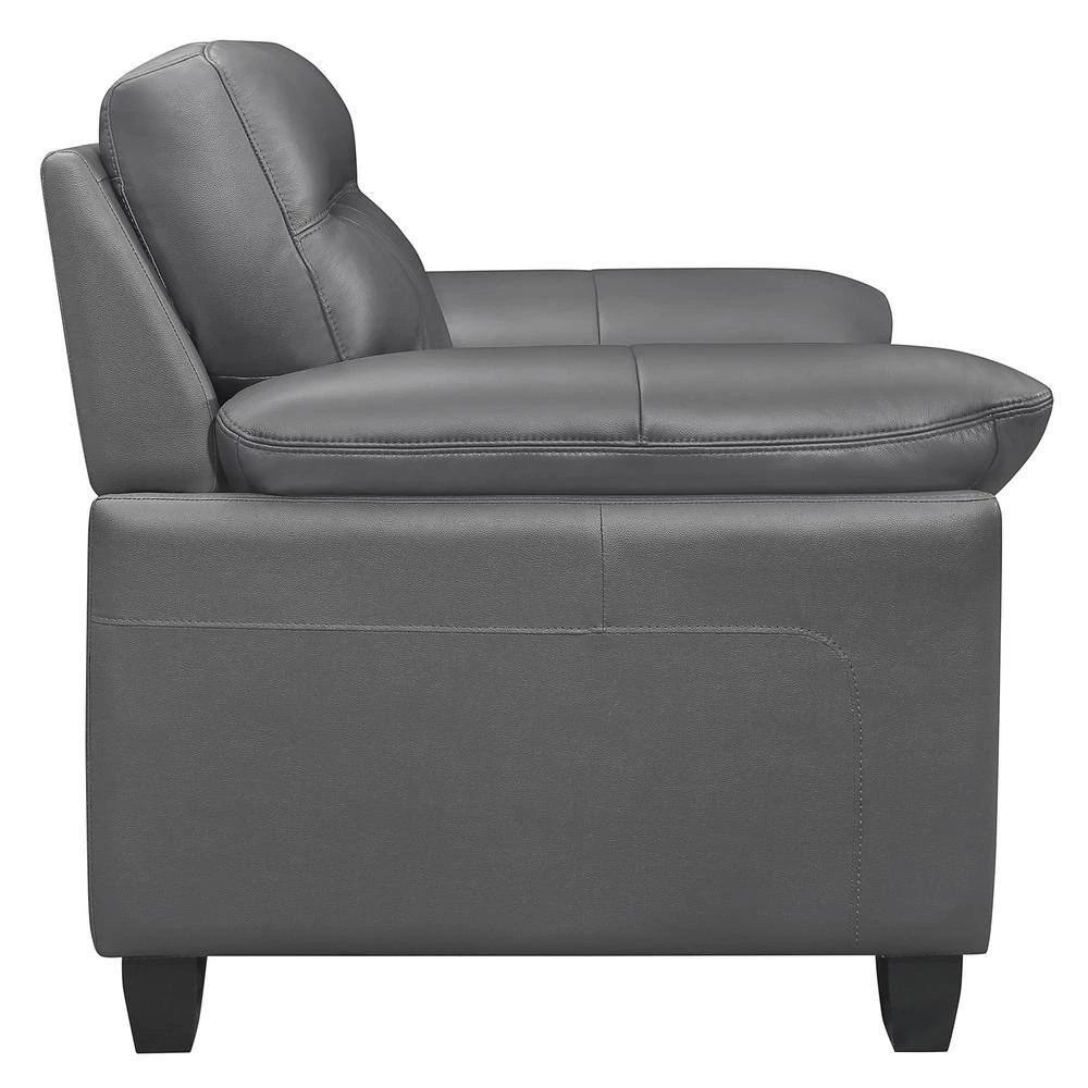 Metz Dark Gray Leather Accent Chair by EVERGLADE HOME 2 Metz Dark Gray Leather Accent Chair by EVERGLADE HOME - Image 2