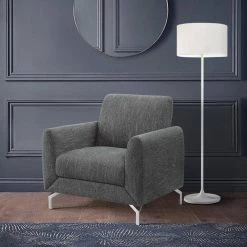 Nico Dark Gray Textured Upholstery Accent Chair by EVERGLADE HOME -EVERGLADE HOME Shop dark gray everglade home accent chairs lx 9594dgy 1 31 1000