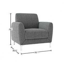 Nico Dark Gray Textured Upholstery Accent Chair by EVERGLADE HOME -EVERGLADE HOME Shop dark gray everglade home accent chairs lx 9594dgy 1 40 1000