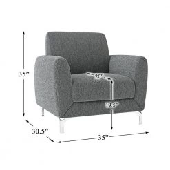 Nico Dark Gray Textured Upholstery Accent Chair by EVERGLADE HOME -EVERGLADE HOME Shop dark gray everglade home accent chairs lx 9594dgy 1 44 1000