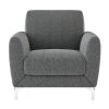 Nico Dark Gray Textured Upholstery Accent Chair by EVERGLADE HOME