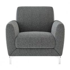 Nico Dark Gray Textured Upholstery Accent Chair by EVERGLADE HOME