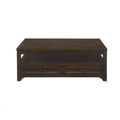 Lisbon 48 in. Dark Mocha Large Rectangle Wood Coffee Table with Lift Top by Martin Svensson Home