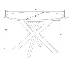 Ravenna 47" Modern Round Wood Dining Table With Metal X-Shaped Legs in Dark Walnut by Leisuremod 12 Ravenna 47" Modern Round Wood Dining Table With Metal X-Shaped Legs in Dark Walnut by Leisuremod -EVERGLADE HOME Shop dark walnut leisuremod kitchen dining tables rtx47dw 44 1000