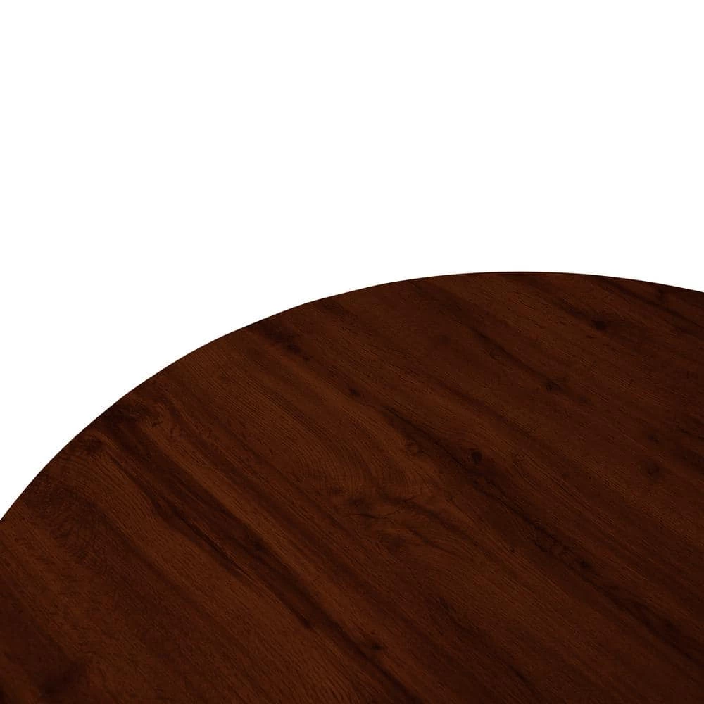 Ravenna 47" Modern Round Wood Dining Table With Metal X-Shaped Legs in Dark Walnut by Leisuremod 4 Ravenna 47" Modern Round Wood Dining Table With Metal X-Shaped Legs in Dark Walnut by Leisuremod - Image 4