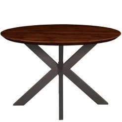 Ravenna 47" Modern Round Wood Dining Table With Metal X-Shaped Legs in Dark Walnut by Leisuremod 9 Ravenna 47" Modern Round Wood Dining Table With Metal X-Shaped Legs in Dark Walnut by Leisuremod -EVERGLADE HOME Shop dark walnut leisuremod kitchen dining tables rtx47dw c3 1000