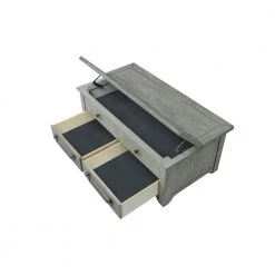 Beach House 48 in. Dove Grey Rectangular Solid Wood Coffee Table with Flip Top Trunk by Martin Svensson Home -EVERGLADE HOME Shop dove grey martin svensson home coffee tables 860219 77 1000