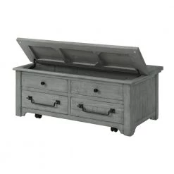 Beach House 48 in. Dove Grey Rectangular Solid Wood Coffee Table with Flip Top Trunk by Martin Svensson Home -EVERGLADE HOME Shop dove grey martin svensson home coffee tables 860219 c3 1000