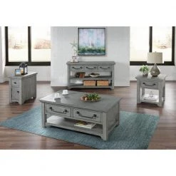 Beach House 50 in. Dove Grey Rectangular Solid Wood Coffee Table with 2 Drawers by Martin Svensson Home 12 Beach House 50 in. Dove Grey Rectangular Solid Wood Coffee Table with 2 Drawers by Martin Svensson Home -EVERGLADE HOME Shop dove grey martin svensson home coffee tables 860229 1f 1000
