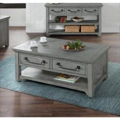 Beach House 50 in. Dove Grey Rectangular Solid Wood Coffee Table with 2 Drawers by Martin Svensson Home 13 Beach House 50 in. Dove Grey Rectangular Solid Wood Coffee Table with 2 Drawers by Martin Svensson Home -EVERGLADE HOME Shop dove grey martin svensson home coffee tables 860229 31 1000