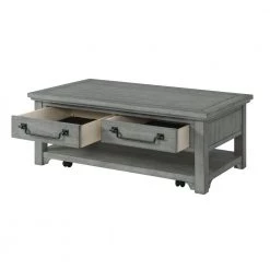 Beach House 50 in. Dove Grey Rectangular Solid Wood Coffee Table with 2 Drawers by Martin Svensson Home 11 Beach House 50 in. Dove Grey Rectangular Solid Wood Coffee Table with 2 Drawers by Martin Svensson Home -EVERGLADE HOME Shop dove grey martin svensson home coffee tables 860229 4f 1000