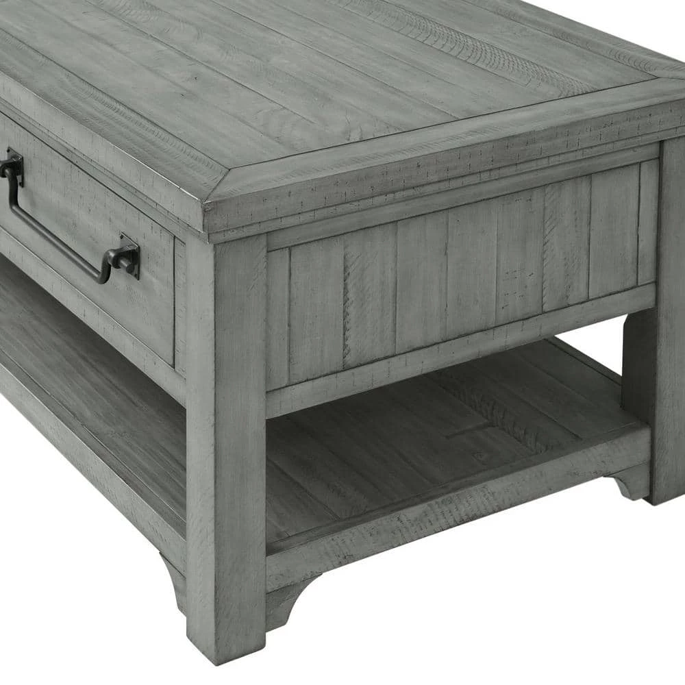 Beach House 50 in. Dove Grey Rectangular Solid Wood Coffee Table with 2 Drawers by Martin Svensson Home 2 Beach House 50 in. Dove Grey Rectangular Solid Wood Coffee Table with 2 Drawers by Martin Svensson Home - Image 2