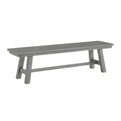 Beach House Dove Grey Solid Wood Dining Bench (18 in. H x 66 in. W x 16 in. D) by Martin Svensson Home
