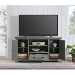 Beach House 65 in. Dove Grey Solid Wood TV Stand Fits up to 70 in. TV with Storage by Martin Svensson Home -EVERGLADE HOME Shop dove grey martin svensson home tv stands 909199 4f 1000