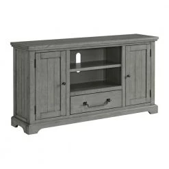 Beach House 65 in. Dove Grey Solid Wood TV Stand Fits up to 70 in. TV with Storage by Martin Svensson Home