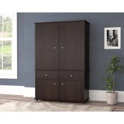 Espresso Armoire 70.9 in. H x 47.2 in. W x 19.9 in. D by Inval -EVERGLADE HOME Shop espresso inval armoires wardrobes am 30023 31 1000