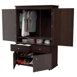 Espresso Armoire 70.9 in. H x 47.2 in. W x 19.9 in. D by Inval -EVERGLADE HOME Shop espresso inval armoires wardrobes am 30023 44 1000