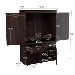 Espresso Armoire 70.9 in. H x 47.2 in. W x 19.9 in. D by Inval -EVERGLADE HOME Shop espresso inval armoires wardrobes am 30023 c3 1000