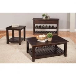 Barn Door 50 in. Espresso Standard Rectangle Wood Console Table with Drawers by Martin Svensson Home -EVERGLADE HOME Shop espresso martin svensson home console tables 890248 4f 1000