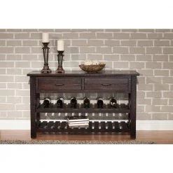 Barn Door 50 in. Espresso Standard Rectangle Wood Console Table with Drawers by Martin Svensson Home -EVERGLADE HOME Shop espresso martin svensson home console tables 890248 c3 1000