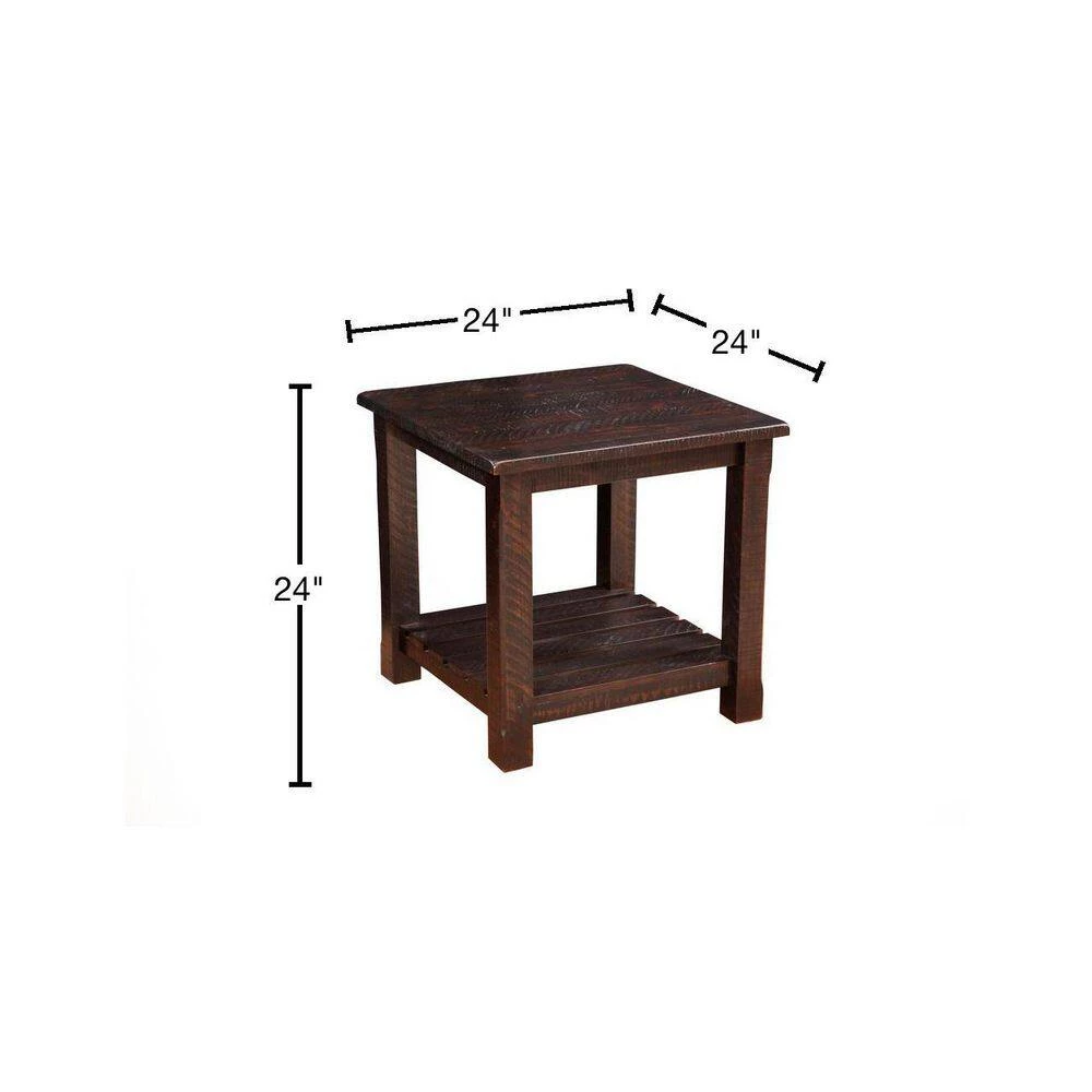 Barn Door 24 in. H Espresso Collection End Table by Martin Svensson Home 3 Barn Door 24 in. H Espresso Collection End Table by Martin Svensson Home - Image 3