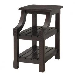 Barn Door 16 in. Espresso Chairside End Table with Power by Martin Svensson Home