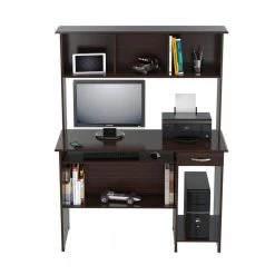 47.24 in. Espresso Wengue Rectangular 1 -Drawer Computer Desk with Keyboard Tray by Inval -EVERGLADE HOME Shop espresso wengue inval computer desks cc 2501s 1f 1000