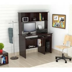 47.24 in. Espresso Wengue Rectangular 1 -Drawer Computer Desk with Keyboard Tray by Inval -EVERGLADE HOME Shop espresso wengue inval computer desks cc 2501s 31 1000