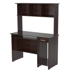 47.24 in. Espresso Wengue Rectangular 1 -Drawer Computer Desk with Keyboard Tray by Inval