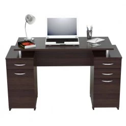 50.79 in. Espresso Wengue Rectangular 4-Drawer Computer Desk with File Storage by Inval -EVERGLADE HOME Shop espresso wengue inval computer desks es 0403 c3 1000