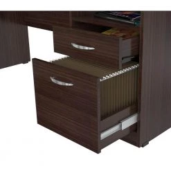 55.21 in. Espresso Wengue Rectangular 2 -Drawer Computer Desk with File Storage by Inval -EVERGLADE HOME Shop espresso wengue inval computer desks es 2203 77 1000