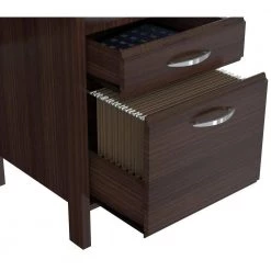 47 in. Rectangular Espresso 2 Drawer Computer Desks with Keyboard Tray by Inval -EVERGLADE HOME Shop espresso wengue inval computer desks es 2403 77 1000