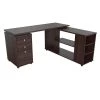 60 in. Espresso L-Shaped 3 -Drawer Computer Desk with Open Storage area by Inval