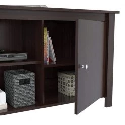 63 in. Espresso Wengue Wood TV Stand Fits TVs Up to 60 in. with Storage Doors by Inval -EVERGLADE HOME Shop espresso wengue inval tv stands mtv 12119 1d 1000