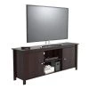63 in. Espresso Wengue Wood TV Stand Fits TVs Up to 60 in. with Storage Doors by Inval