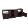 63 in. Espresso Wengue Wood TV Stand Fits TVs Up to 60 in. with Storage Doors by Inval