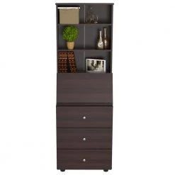 71 in. Rectangular Espresso 3 Drawer Writing Desks with Storage by Inval -EVERGLADE HOME Shop espresso wengue inval writing desks ce 6801 4f 1000