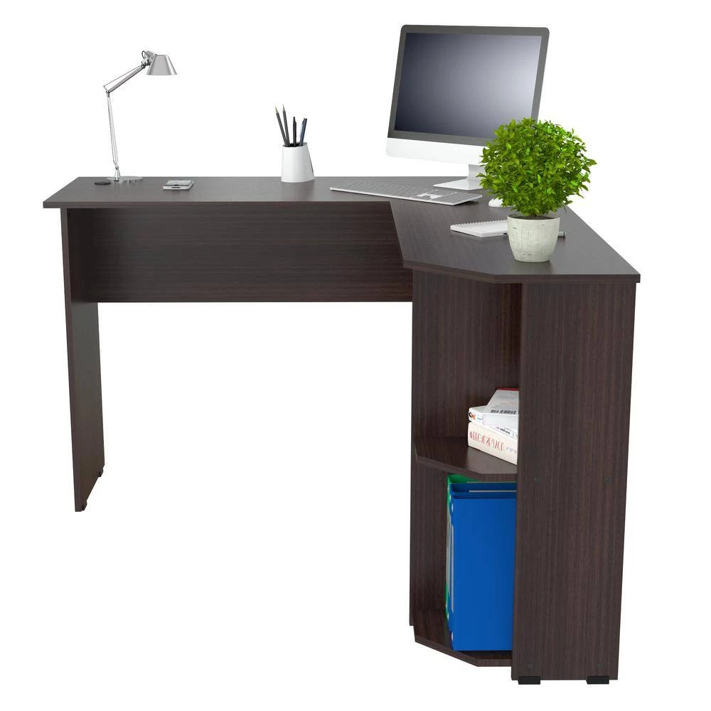 47.2 in. Rectangular Espresso Writing Desks with Storage by Inval 4 47.2 in. Rectangular Espresso Writing Desks with Storage by Inval - Image 4