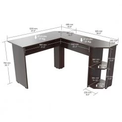 47.2 in. Rectangular Espresso Writing Desks with Storage by Inval 10 47.2 in. Rectangular Espresso Writing Desks with Storage by Inval -EVERGLADE HOME Shop espresso wengue inval writing desks et 4115 c3 1000