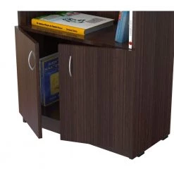 62.99 in. Brown Wood 4-shelf Standard Bookcase with Doors by Inval 8 62.99 in. Brown Wood 4-shelf Standard Bookcase with Doors by Inval -EVERGLADE HOME Shop espresso wengue laminates inval bookcases bookshelves b2p 3805 4f 1000