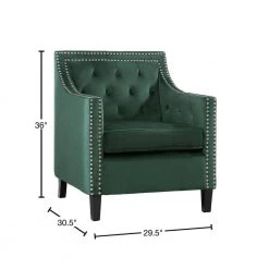 Ceylon Forest Green Velvet Tufted Back Accent Chair by EVERGLADE HOME -EVERGLADE HOME Shop forest green everglade home accent chairs lx 1297fg 1nn 40 1000