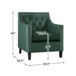 Ceylon Forest Green Velvet Tufted Back Accent Chair by EVERGLADE HOME -EVERGLADE HOME Shop forest green everglade home accent chairs lx 1297fg 1nn 44 1000